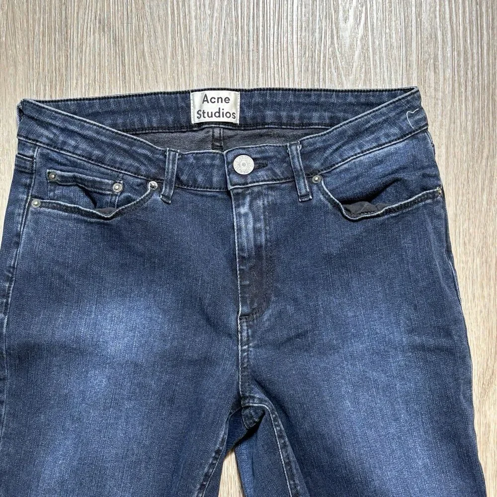 Acne Studios Womens Skin 5 Jeans Size 28 X 27 Skinny Dark Denim Pants‎ Mid Rise